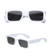 Men's trendy, chunky, rectangular, square-framed sunglasses in black shades