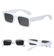 Men's trendy, chunky, rectangular, square-framed sunglasses in black shades