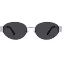 Women's Retro Oval Sunglasses with Classic grey Shades