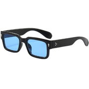 Men's trendy, chunky, rectangular, square-framed sunglasses in blue shades