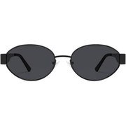 Women's Retro Oval Sunglasses with Classic black Shades