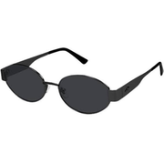 Women's Retro Oval Sunglasses with Classic black Shades