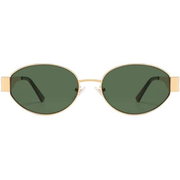 Women's Retro Oval Sunglasses with Classic green Shades