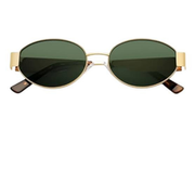 Women's Retro Oval Sunglasses with Classic green Shades