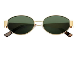 Women's Retro Oval Sunglasses with Classic green Shades