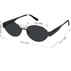 Women's Retro Oval Sunglasses with Classic black Shades